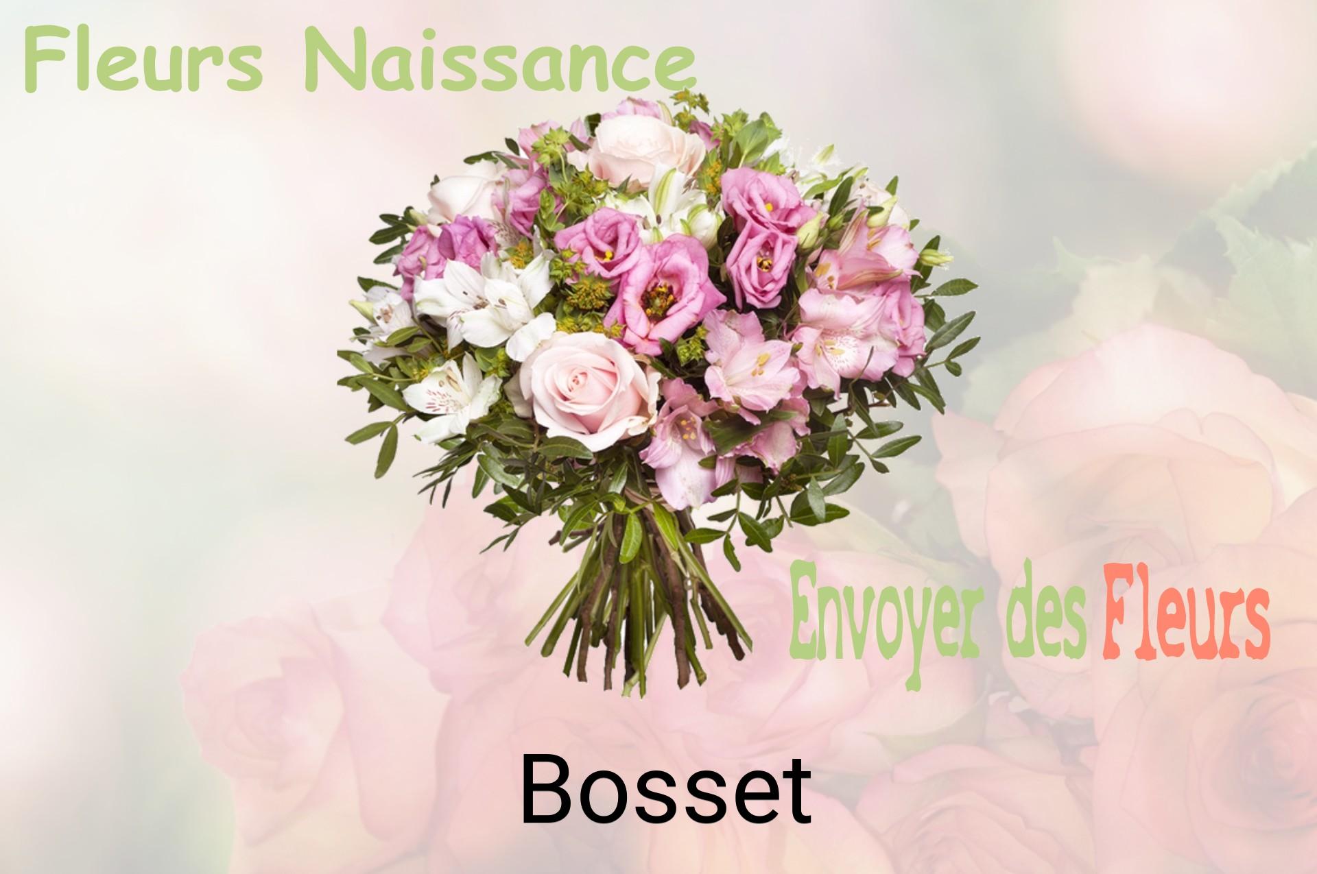 Bouquet de fleurs de naissance livré à Bosset
