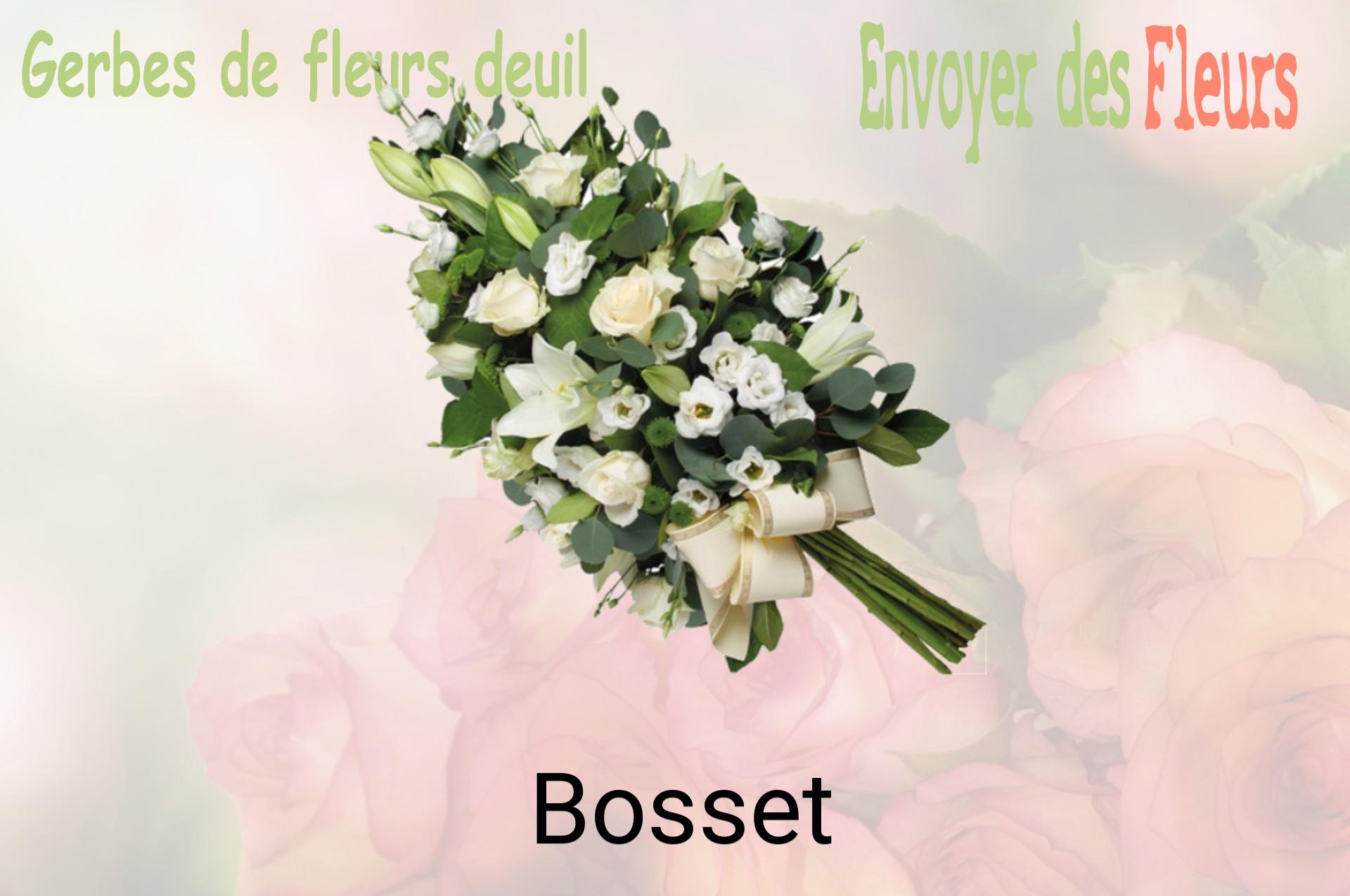 Gerbe de fleurs de deuil livrée à Bosset